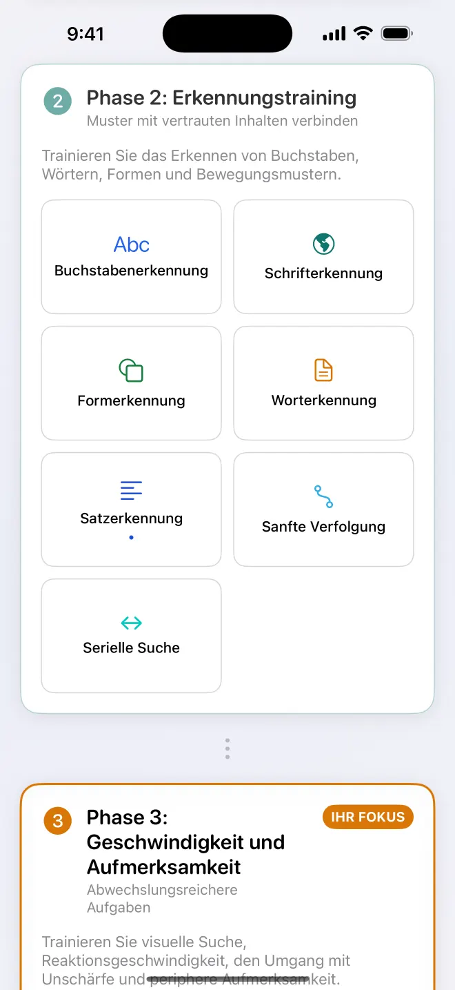 Get Visionary-Übungsbibliothek mit Erkennungs- und Tempoübungen